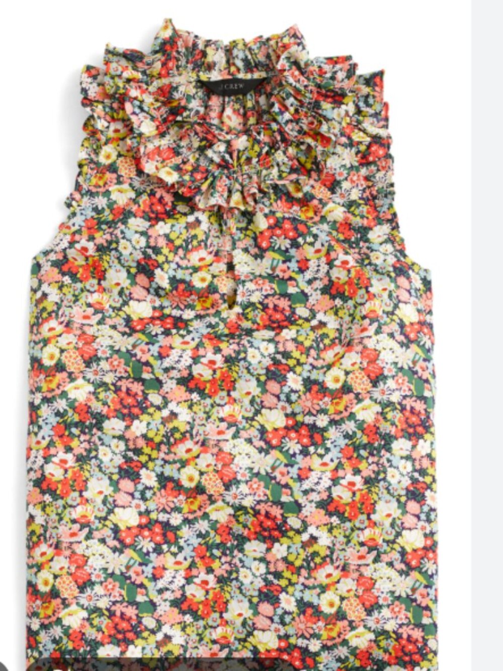 J. Crew Liberty of London Floral Ruffle Neck Blouse - Picture 5 of 7